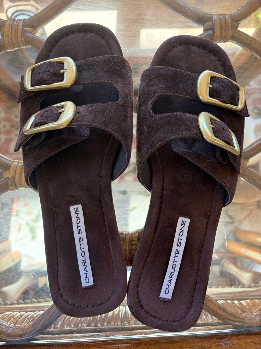 Charlotte Stone Suede Sandals - Picture 3 of 4
